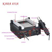 220/110V 600W KADA 853A SMD Rework Soldering Pre-heating Station Warm-up Infrared rays Hot air gun