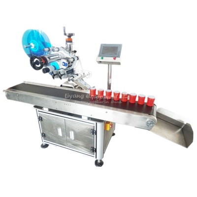 LY APL-01 Full automatic plane labeling machine 220V with conveyor belt 200mm optional ink code printer universal electric eye