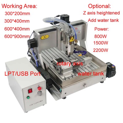 CNC 6090 2.2KW 4axis Wood Router 6040 Engraving Drilling Machine 3040 1500W PCB Metal Milling Machine with Limit Switch