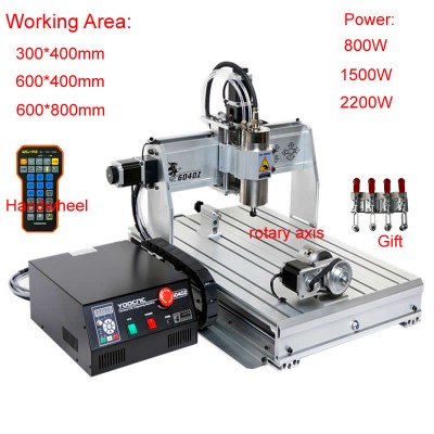 4 Axis CNC Router 6040/3040/8060 USB Milling Engraving Machine with Limit Switch Dust Cover for DIY Wood PCB PVC Acrylic Metal