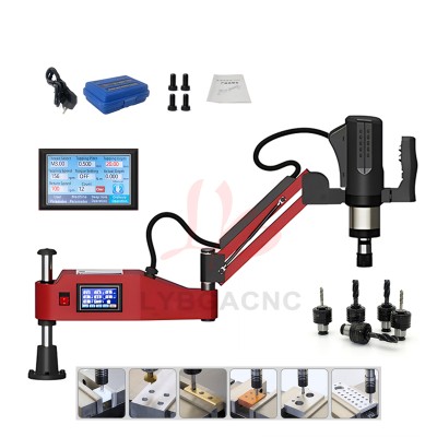 M2-M10 M3-M16 M20 CNC Electric Tapping Machine Servo Motor Electric Tapper Drilling With Chucks Easy Arm Power Tool Threading Machine
