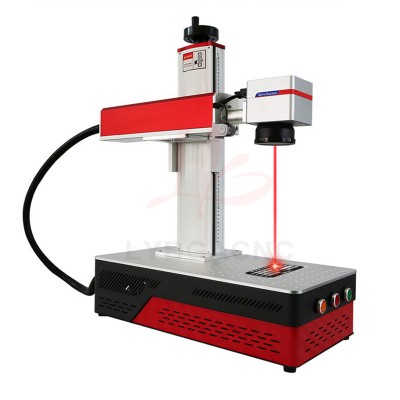 Disassembled LY desktop mini galvo scanner align system all in one optical fiber laser nameplate Marking machine Fiber laser engraver engraving compatible 20W 30W 50W upgrade Rotation axis Rolling roller axis