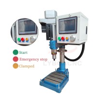 74mm 92mm Dual Servo Motor Drilling Tapping Machine 2600W 1800W Metal Tapper Threading Tools with Cross Slide Table Base 220V