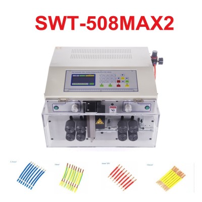 SWT508MAX2 8 wheels Peeling Stripping Cutting Machine for Computer automatic wire strip stripping machine 1-70mm2 AWG28 to AWG3/0 power 1000W