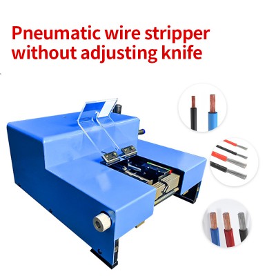 Pneumatic High Accuracy Desktop Inductive Type Wire Peeling Stripping Cutting Machine 10 Square mm No Need Adjust Knife