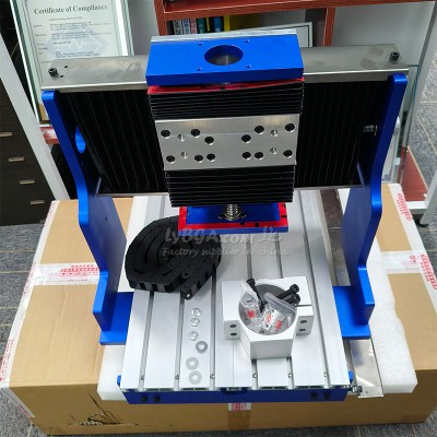 3 Axis Linear Rail CNC Router Frame DIY Kit 3040L 4060L, Complete Framework With Motors, Bench Vise and Wrenches, DIY CNC Machine Frame for Wood Aluminum Engraving Carving
