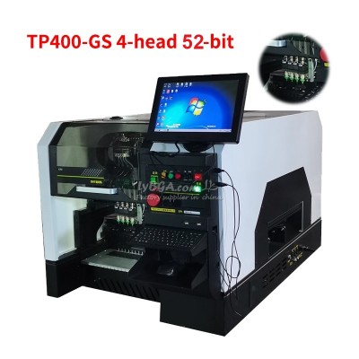 Industrial Double Vision-guided Pick and Place Machine TP400 4 Head 35/52 Bits 350x280mm/350x480mm High Speed SMT Chip Mounter