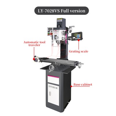 Drilling Milling Machine LY-7028VS 7025VS with Linear Scales Automatic Feed Base Cabinet for Matel Cutting Driller Miller Tools