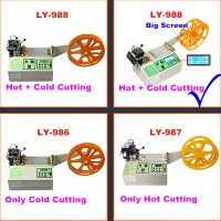 Automatic LY988 Computerized Tape Cutter LCD Display Cold‑Hot Cutting Tools Packing Tape Machine for Cloth Tube Zipper Cutting