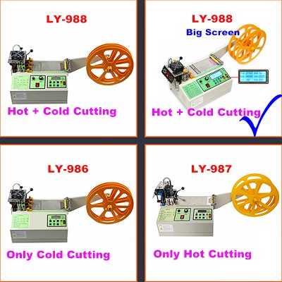 Automatic LY988 Computerized Tape Cutter LCD Display Cold‑Hot Cutting Tools Packing Tape Machine for Cloth Tube Zipper Cutting