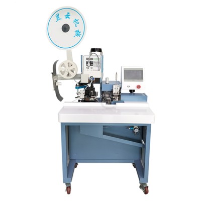 Semi-automatic sheathed wire terminal wire arranging wire splitting peeling and end tapping integrated wire stripping pressing machine parallel line crimping machine